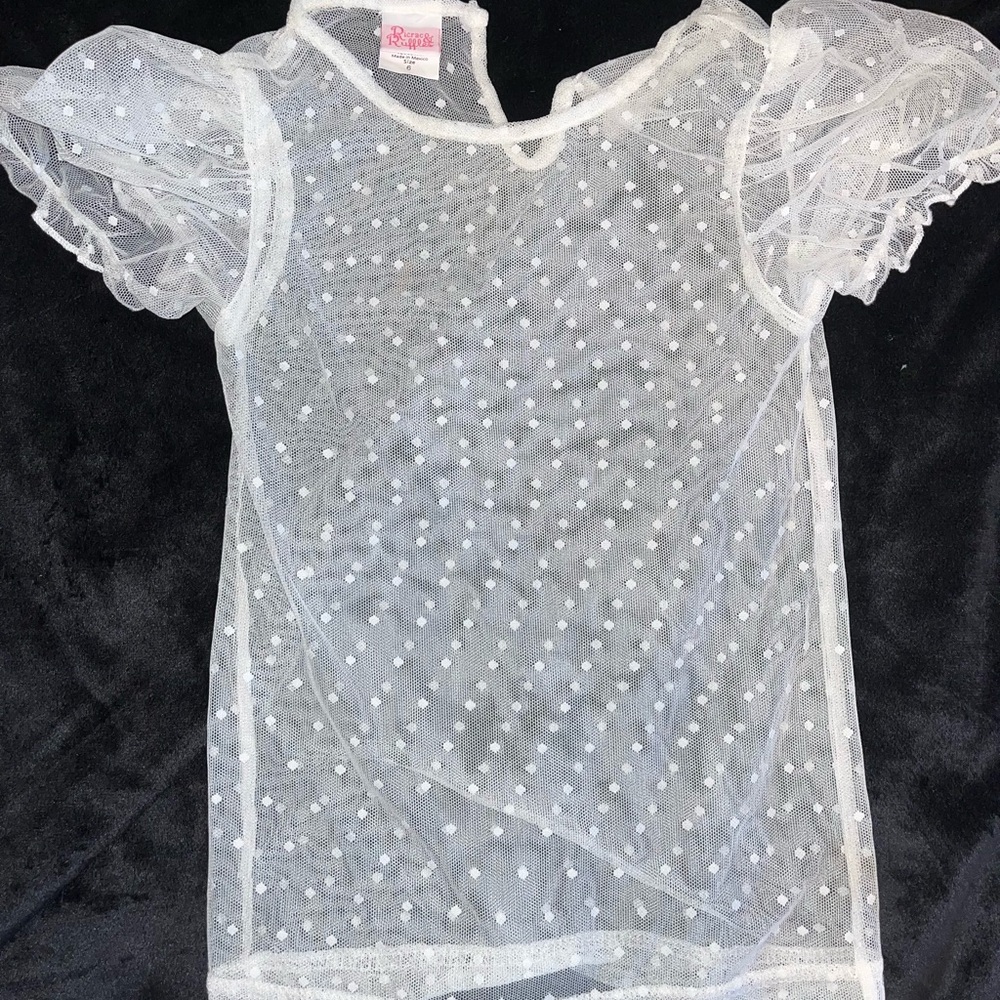 Elegant White Kids Blouse with Polka Dots